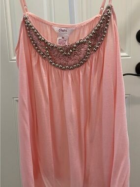 Candie's Light Pink Beaded Spaghetti Strap Camisole